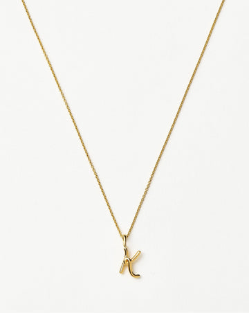 Curly Molten Mini Initial Necklace - K | 18k Gold Vermeil Necklaces Missoma 