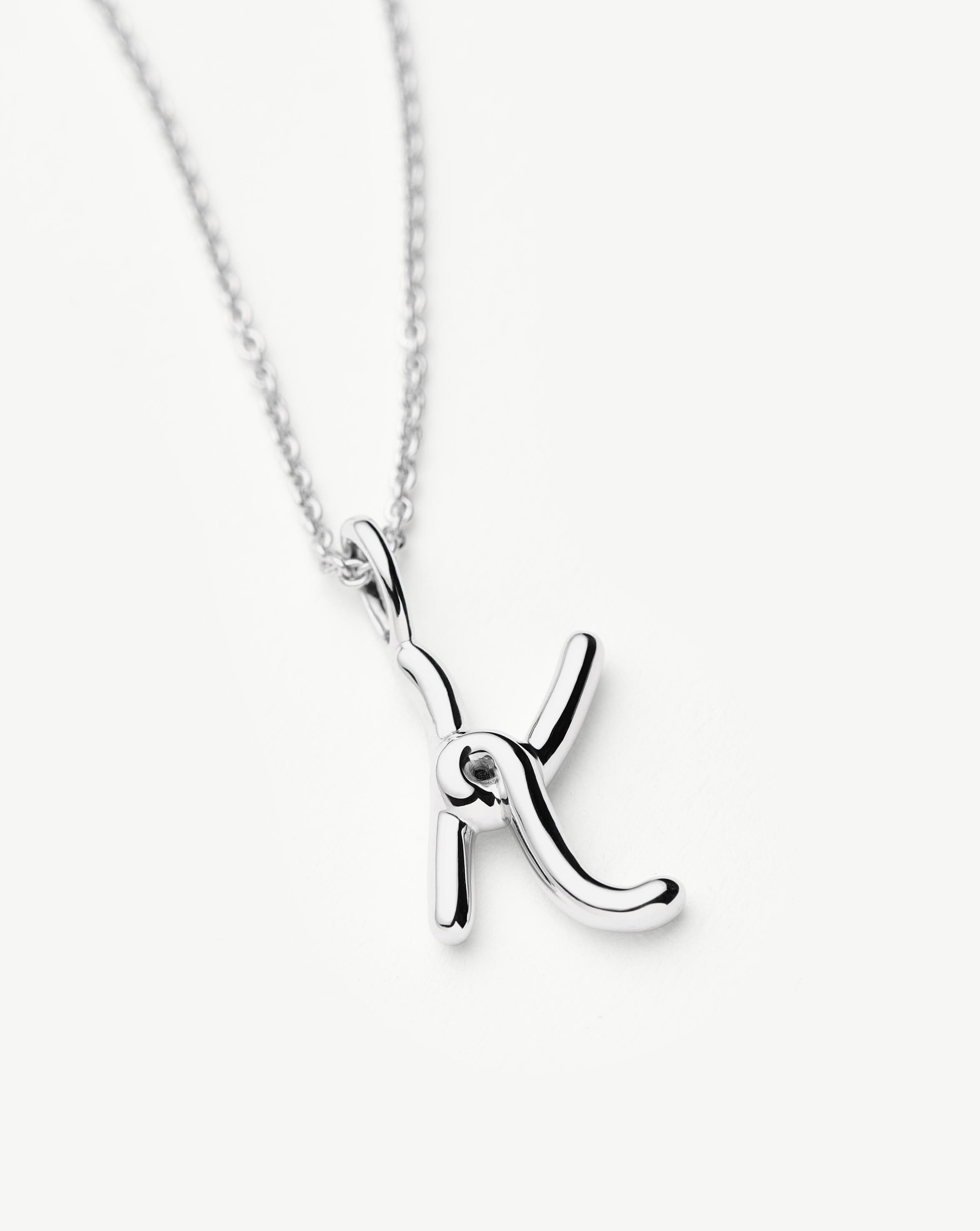 Curly Molten Mini Initial Necklace - K | Sterling Silver Necklaces Missoma 