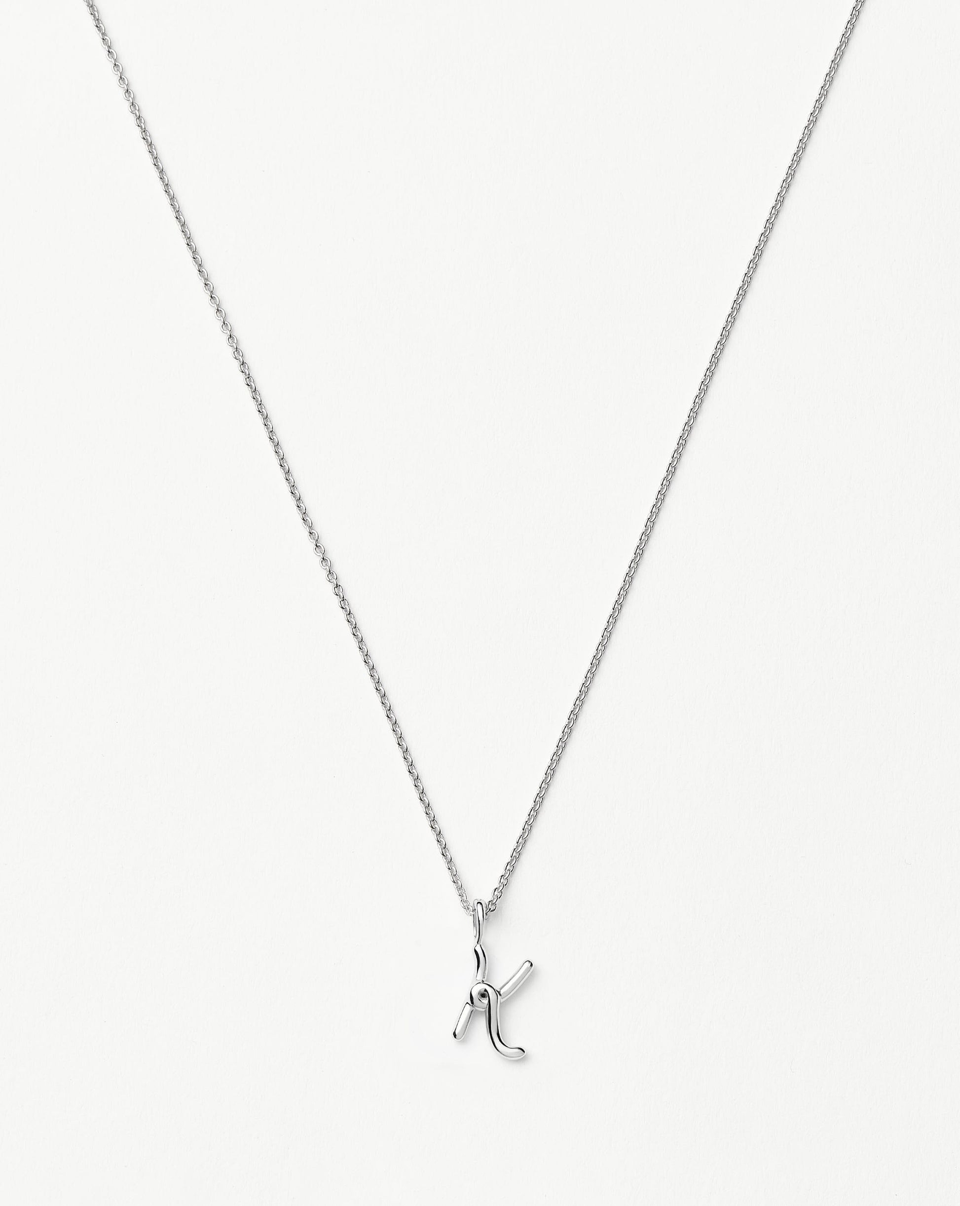 Curly Molten Mini Initial Necklace - K | Sterling Silver Necklaces Missoma 