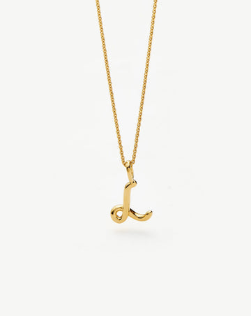 Curly Molten Mini Initial Necklace - L |18k Gold Vermeil Necklaces Missoma 