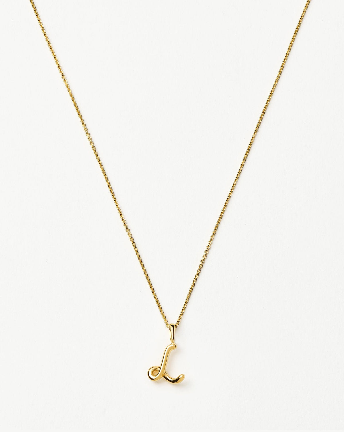 Curly Molten Mini Initial Necklace - L |18k Gold Vermeil Necklaces Missoma 