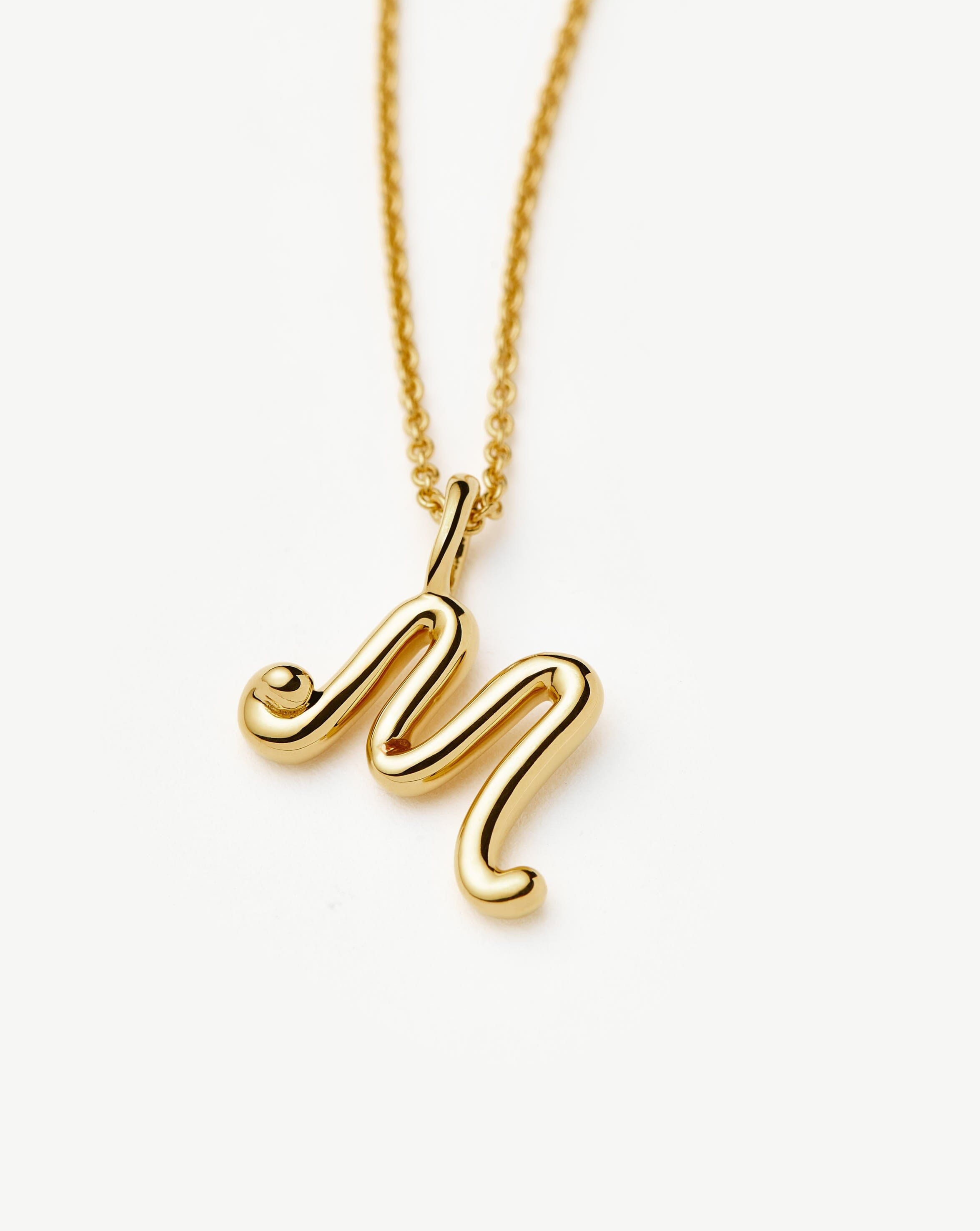 Curly Molten Mini Initial Necklace - M | 18k Gold Vermeil Necklaces Missoma 