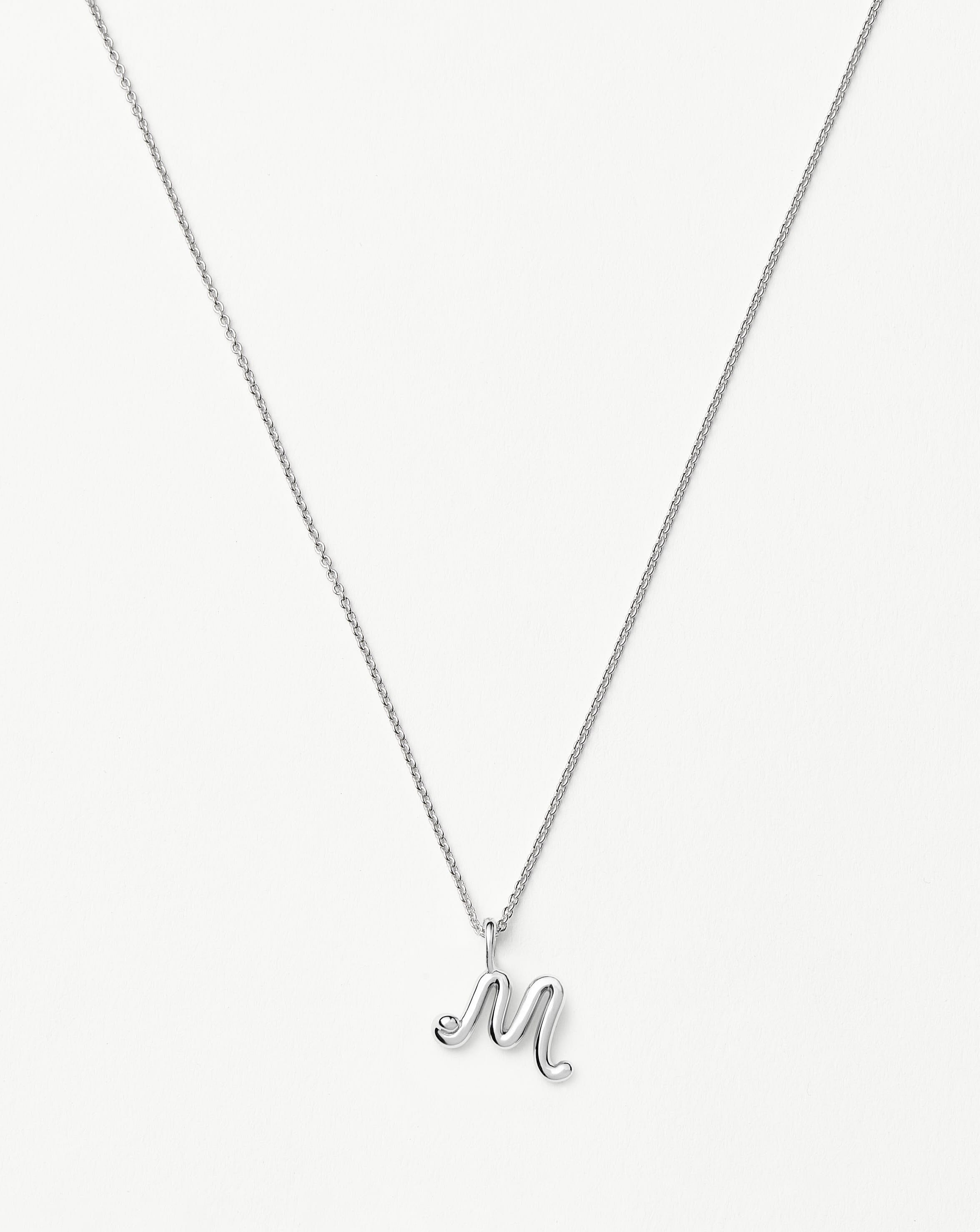 Curly Molten Mini Initial Necklace - M | Sterling Silver Necklaces Missoma 