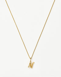 Curly Molten Mini Initial Necklace - N | 18k Gold Vermeil Necklaces Missoma 