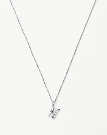 Curly Molten Mini Initial Necklace - N | Sterling Silver Necklaces Missoma 