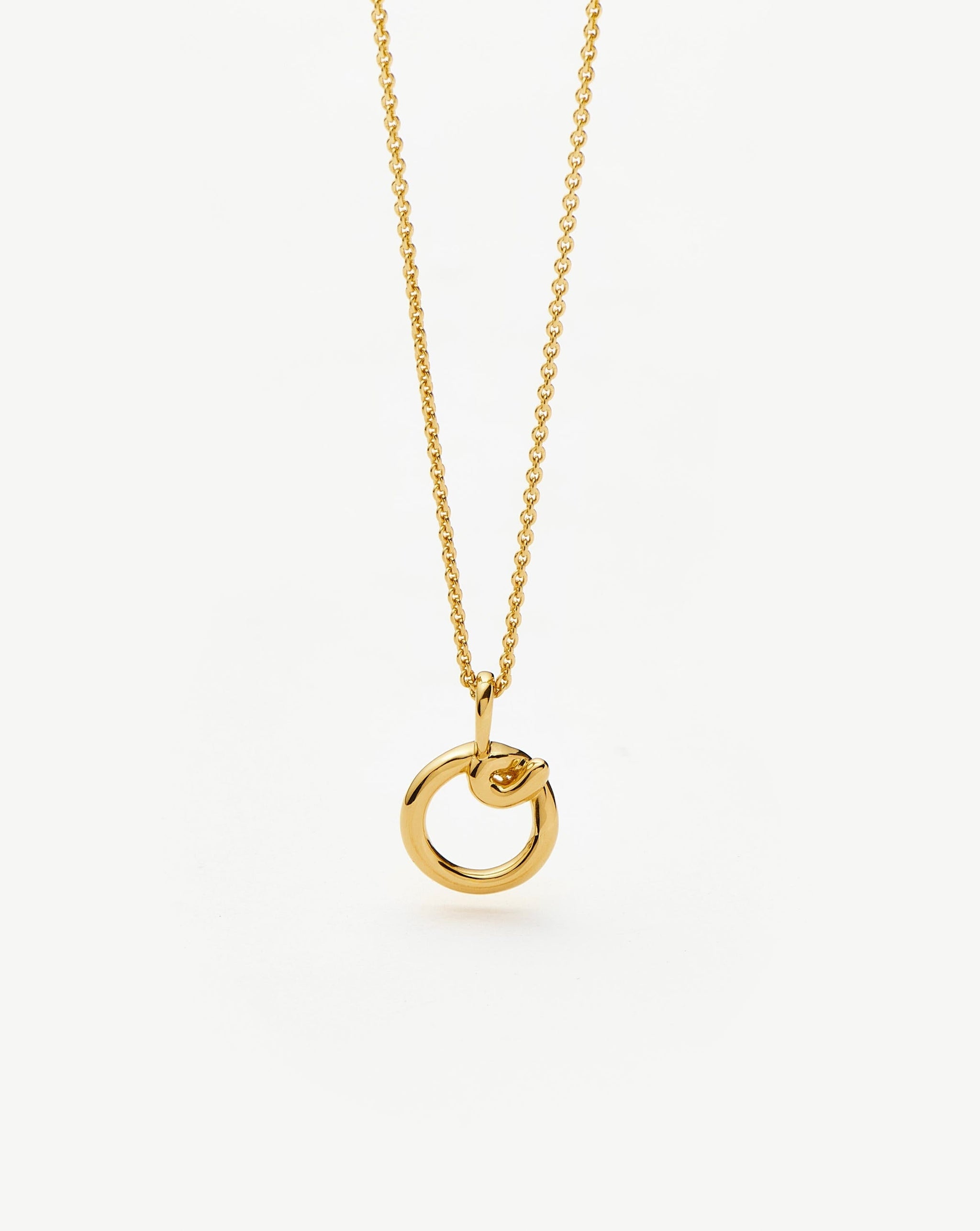 Curly Molten Mini Initial Necklace - O | 18k Gold Vermeil Necklaces Missoma 