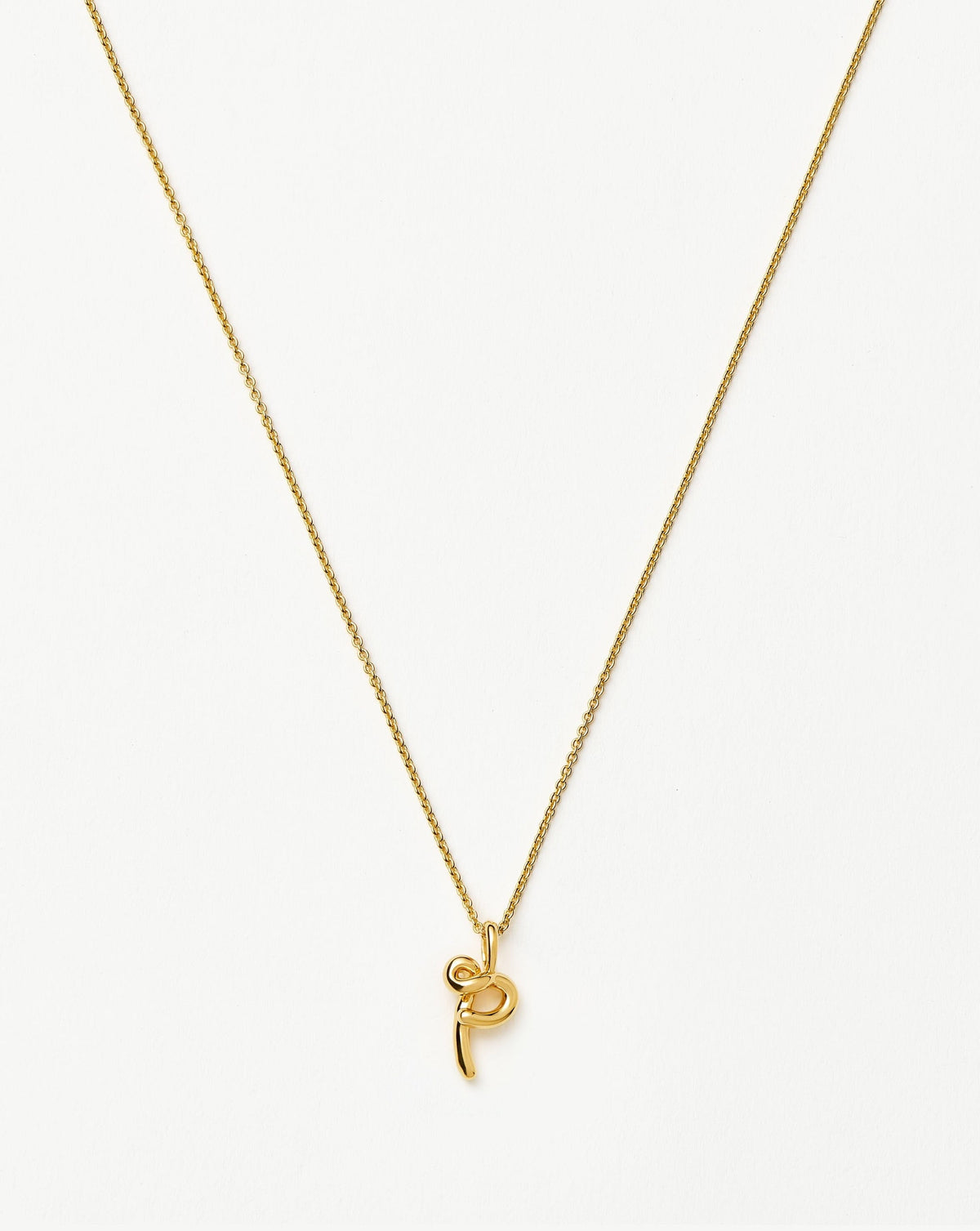 Curly Molten Mini Initial Necklace - P | 18k Gold Vermeil Necklaces Missoma 