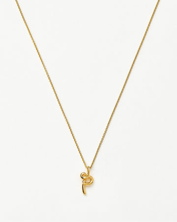 Curly Molten Mini Initial Necklace - P | 18k Gold Vermeil Necklaces Missoma 