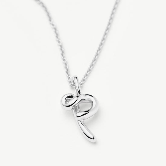 Curly Molten Mini Initial Necklace - P | Sterling Silver Necklaces Missoma 