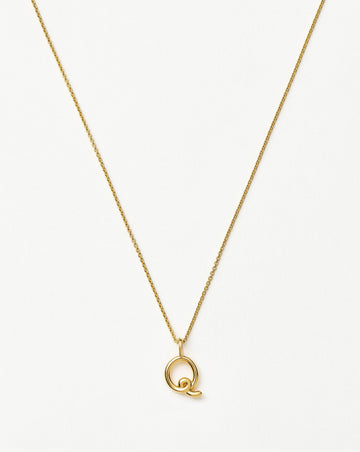 Curly Molten Mini Initial Necklace - Q | 18k Gold Vermeil Necklaces Missoma 