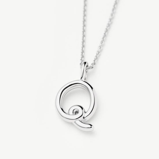 Curly Molten Mini Initial Necklace - Q | Sterling Silver Necklaces Missoma 