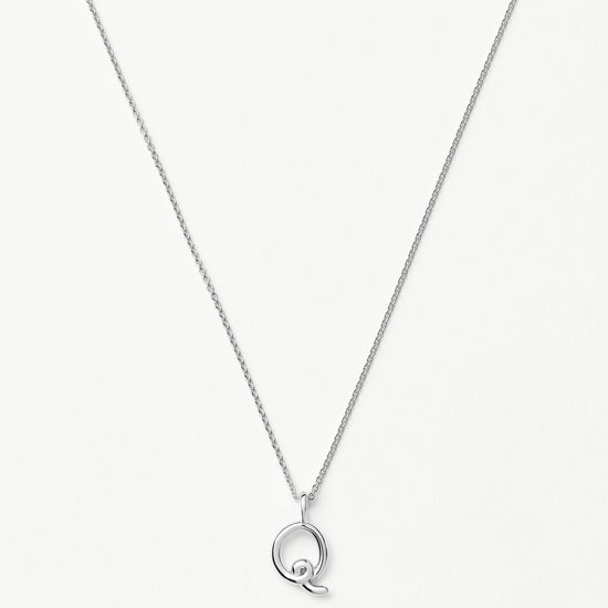 Curly Molten Mini Initial Necklace - Q | Sterling Silver Necklaces Missoma 