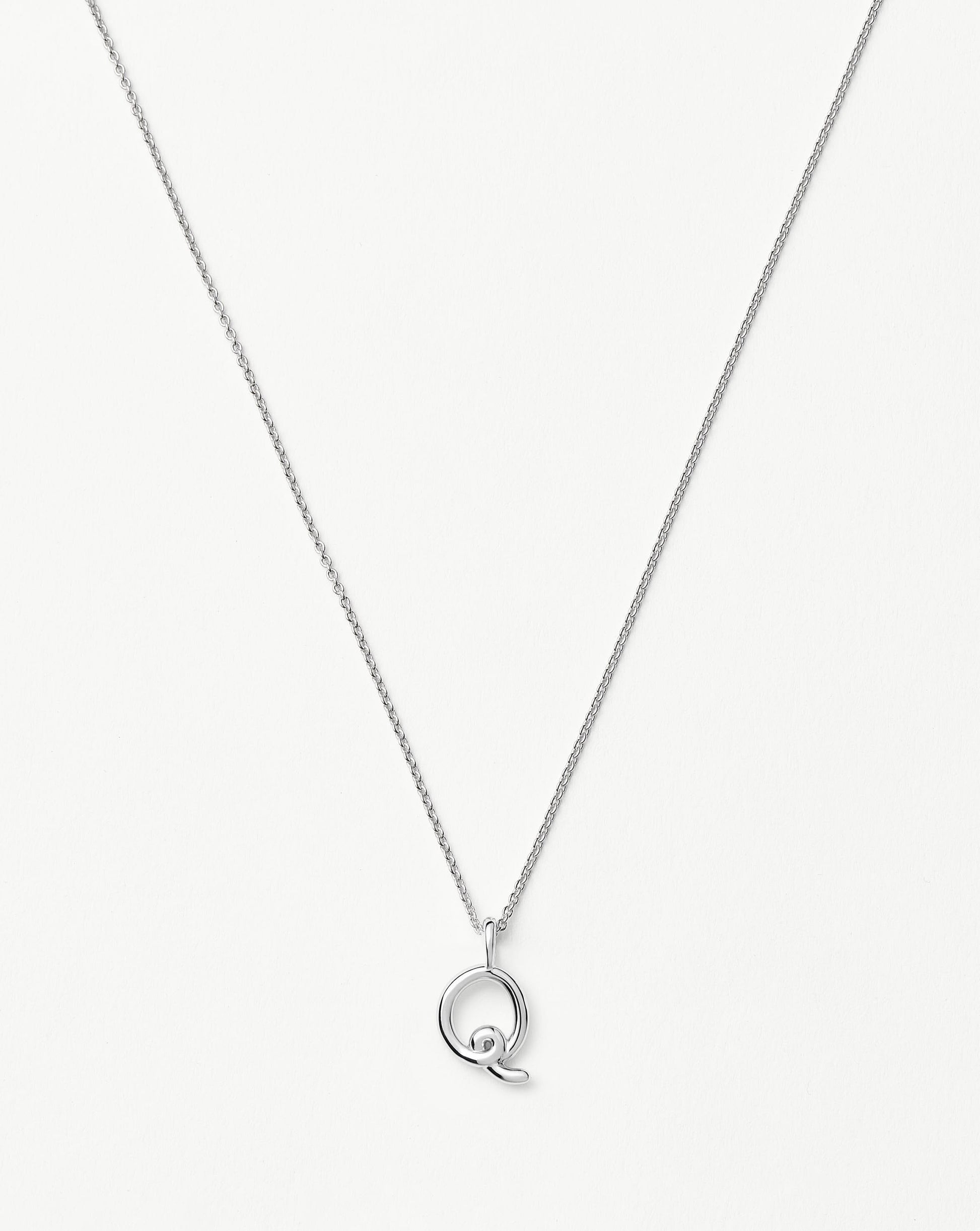 Curly Molten Mini Initial Necklace - Q | Sterling Silver Necklaces Missoma 