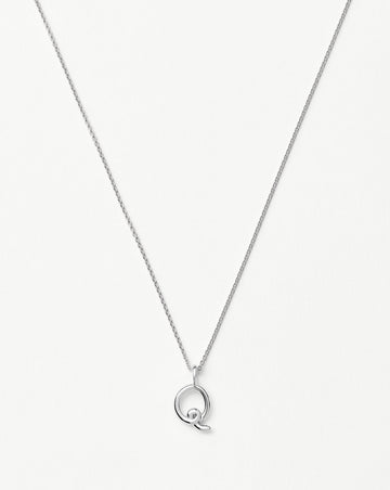 Curly Molten Mini Initial Necklace - Q | Sterling Silver Necklaces Missoma 