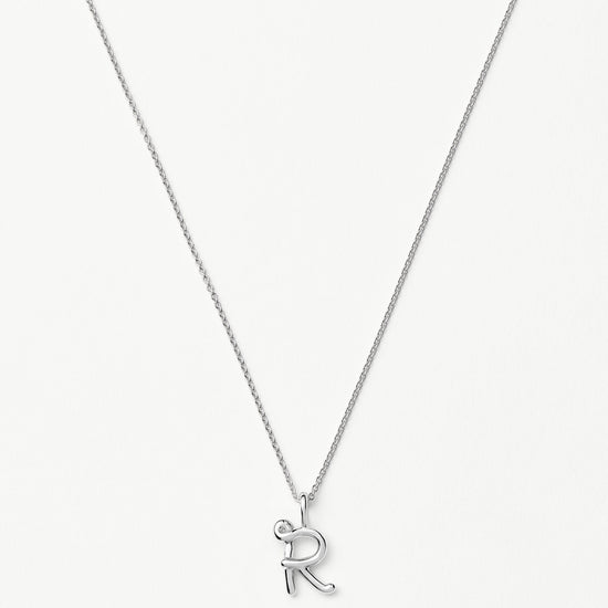 Curly Molten Mini Initial Necklace - R | Sterling Silver Necklaces Missoma 