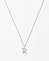 Curly Molten Mini Initial Necklace - R | Sterling Silver Necklaces Missoma 