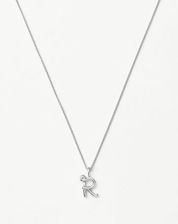 Curly Molten Mini Initial Necklace - R | Sterling Silver Necklaces Missoma 