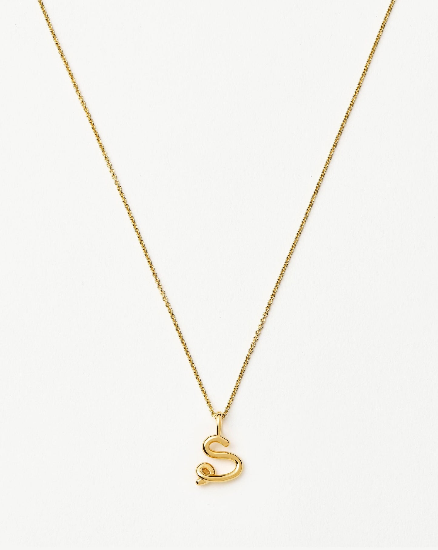 Curly Molten Mini Initial Necklace - S | 18k Gold Vermeil Necklaces Missoma 