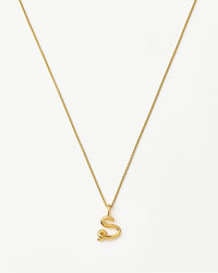 Curly Molten Mini Initial Necklace - S | 18k Gold Vermeil Necklaces Missoma 