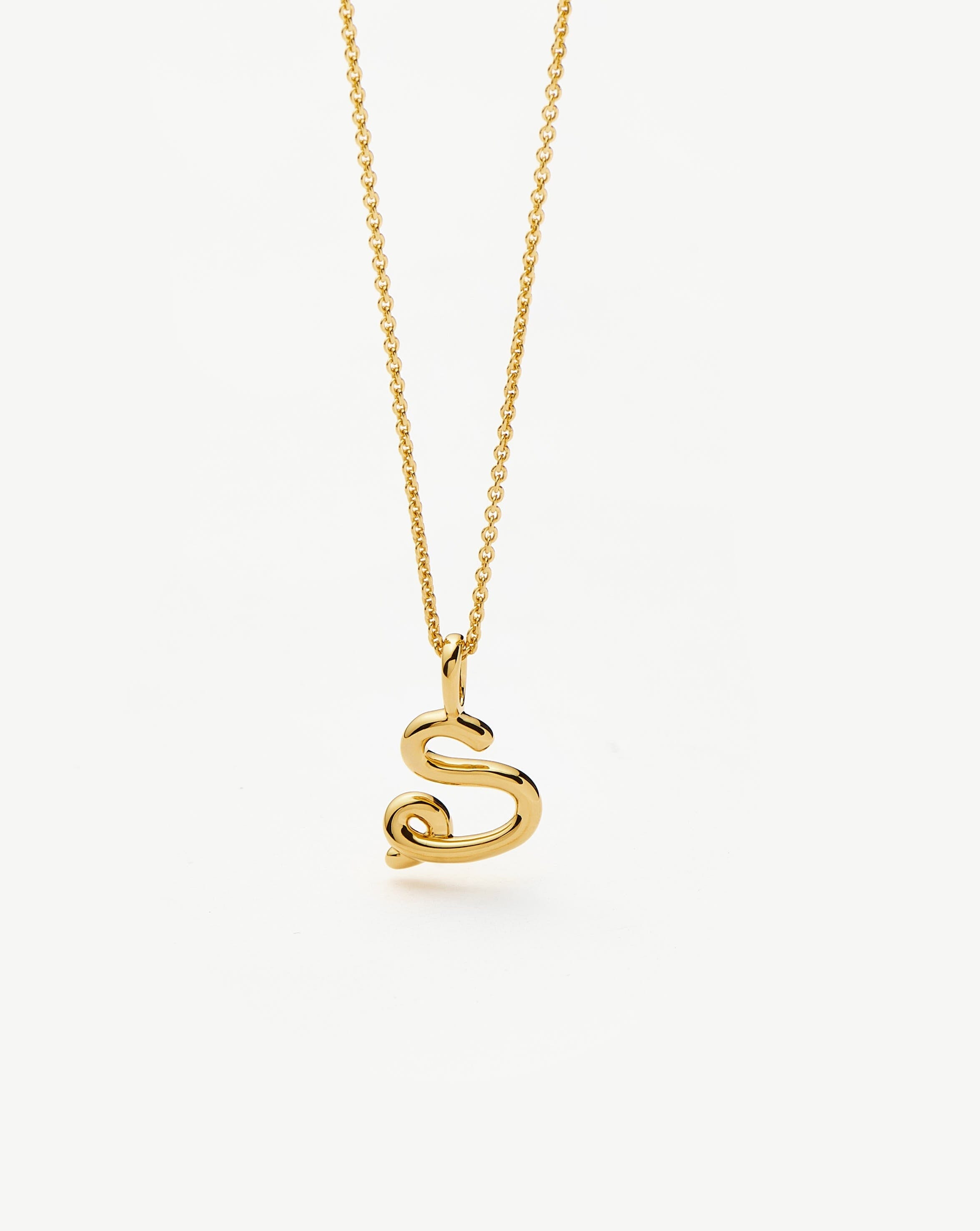 Curly Molten Mini Initial Necklace - S | 18k Gold Vermeil Necklaces Missoma 