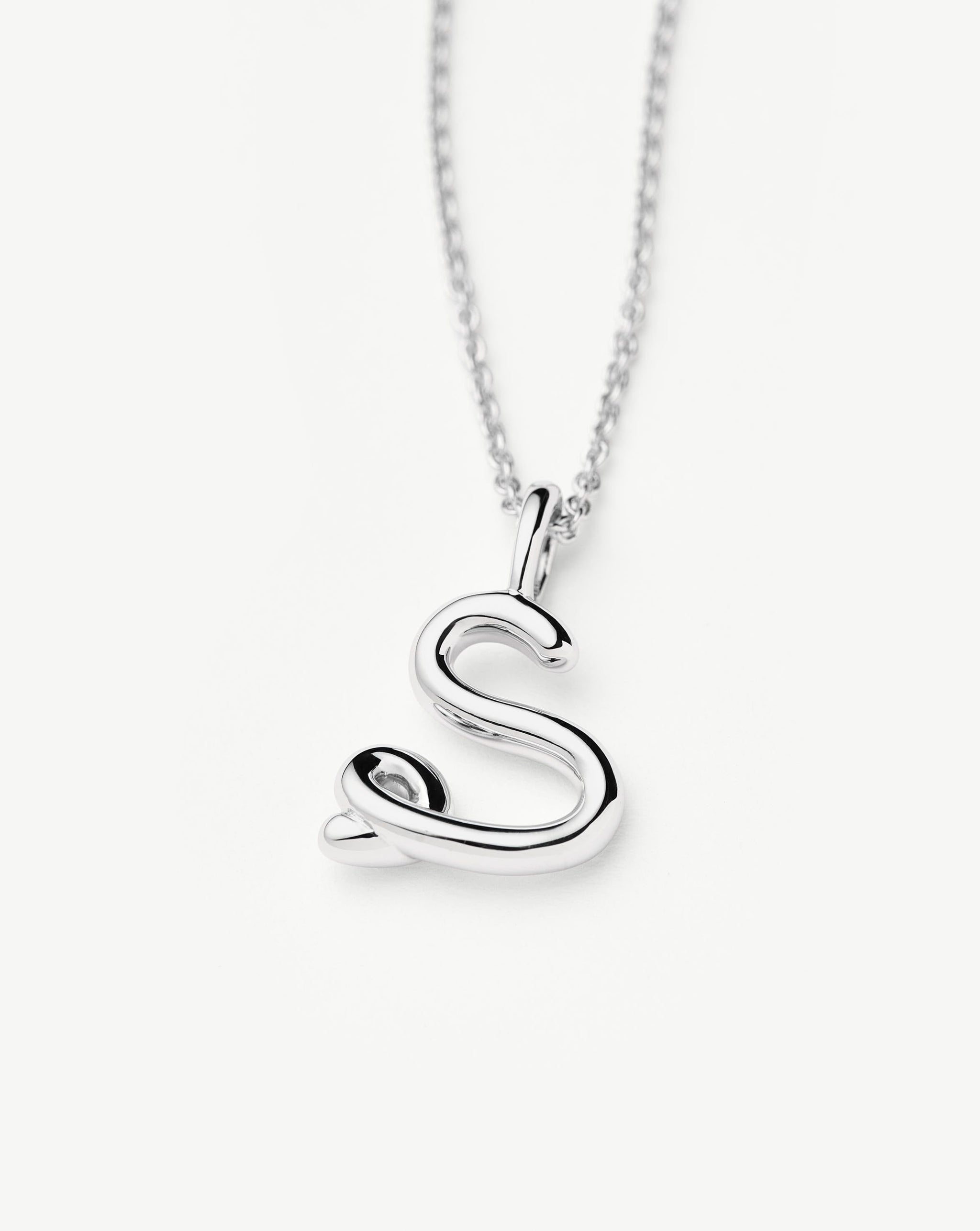 Curly Molten Mini Initial Necklace - S | Sterling Silver Necklaces Missoma 