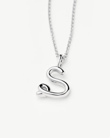 Curly Molten Mini Initial Necklace - S | Sterling Silver Necklaces Missoma 