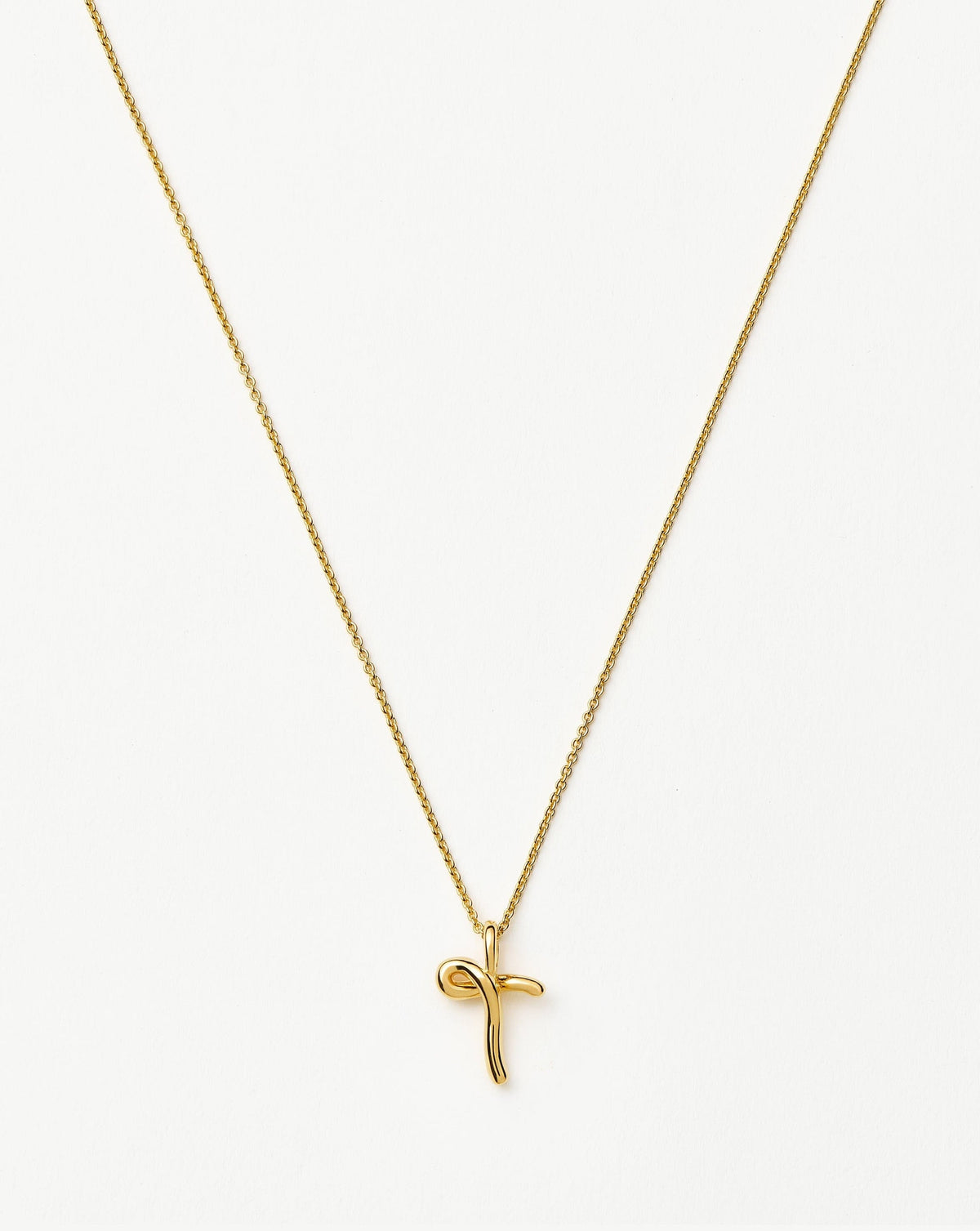 Curly Molten Mini Initial Necklace - T | 18k Gold Vermeil Necklaces Missoma 