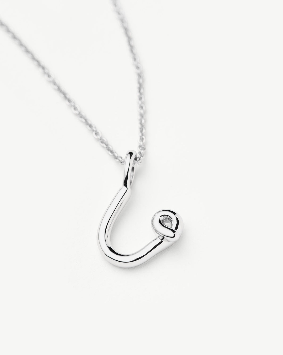 Curly Molten Mini Initial Necklace - U | Sterling Silver Necklaces Missoma 