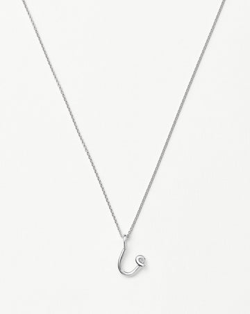Curly Molten Mini Initial Necklace - U | Sterling Silver Necklaces Missoma 