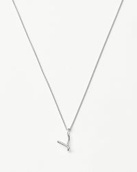 Curly Molten Mini Initial Necklace - V | Sterling Silver Necklaces Missoma 