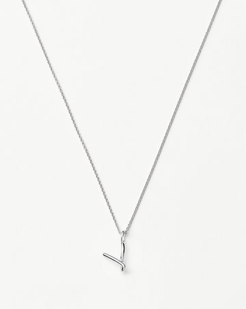 Curly Molten Mini Initial Necklace - V | Sterling Silver Necklaces Missoma 