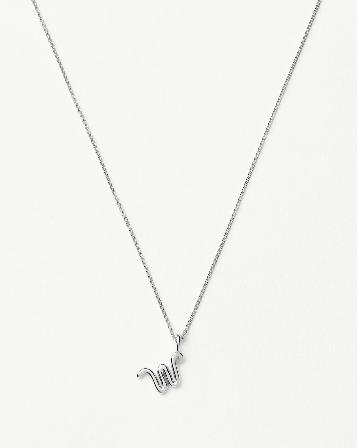 Curly Molten Mini Initial Necklace - W | Sterling Silver Necklaces Missoma 