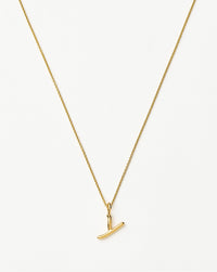 Curly Molten Mini Initial Necklace - Y | 18k Gold Vermeil Necklaces Missoma 