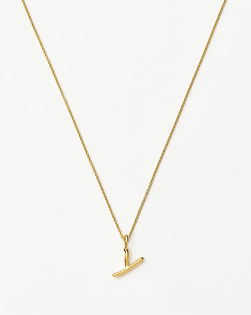 Curly Molten Mini Initial Necklace - Y | 18k Gold Vermeil Necklaces Missoma 
