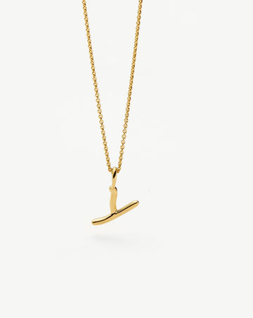 Curly Molten Mini Initial Necklace - Y | 18k Gold Vermeil Necklaces Missoma 
