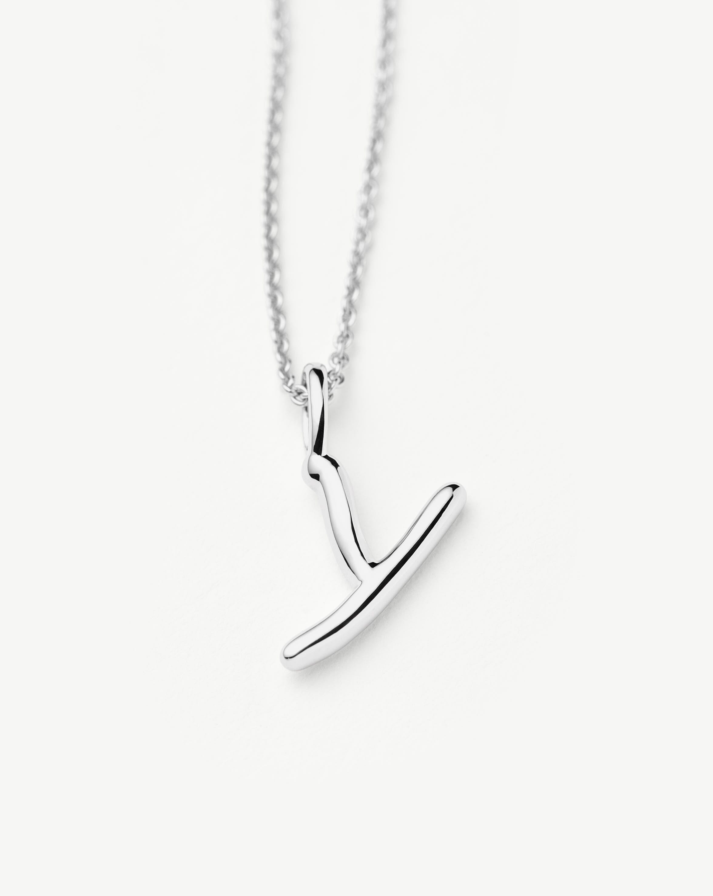 Curly Molten Mini Initial Necklace - Y | Sterling Silver Necklaces Missoma 