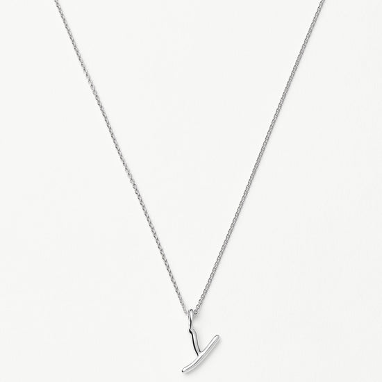 Curly Molten Mini Initial Necklace - Y | Sterling Silver Necklaces Missoma 