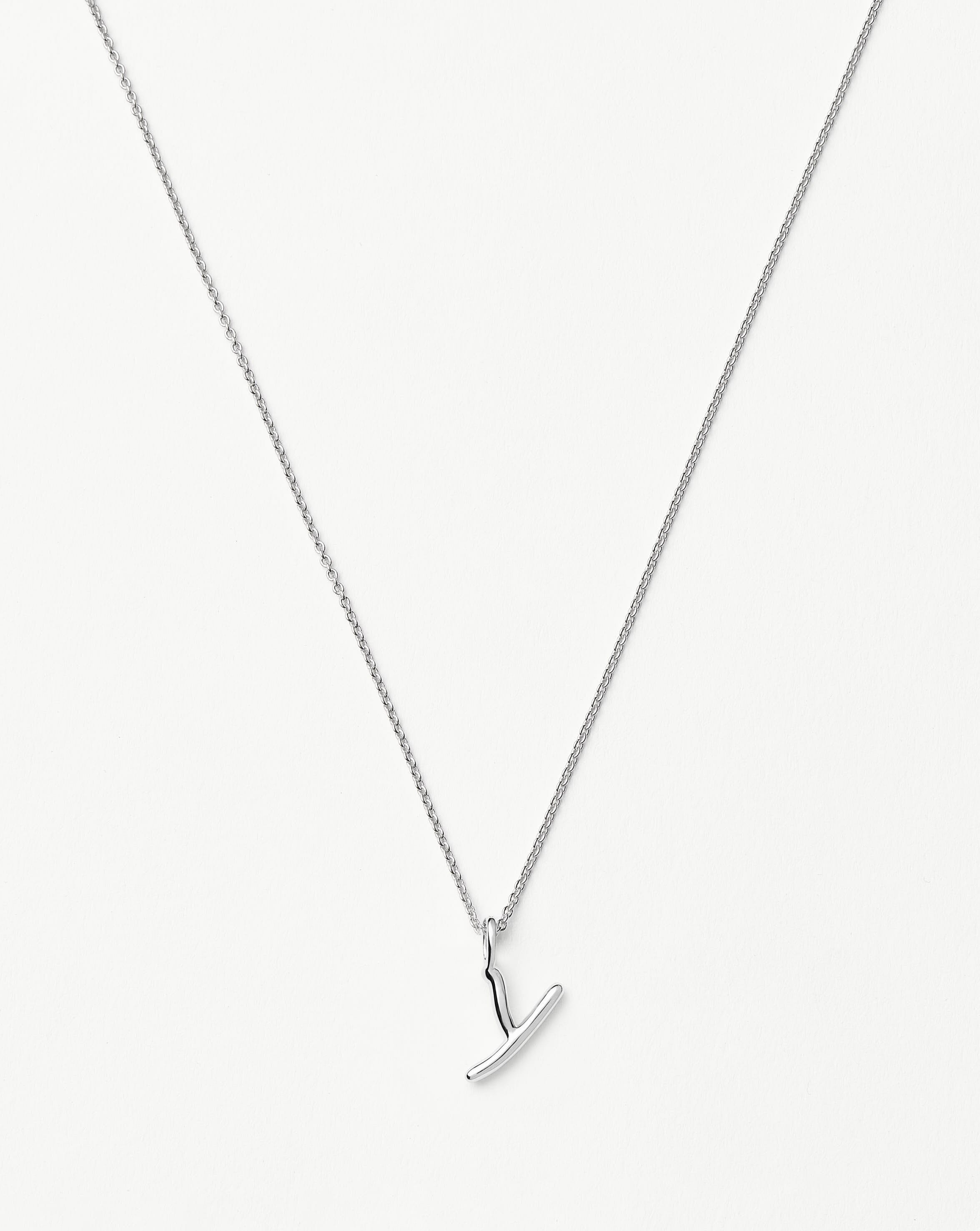 Curly Molten Mini Initial Necklace - Y | Sterling Silver Necklaces Missoma 