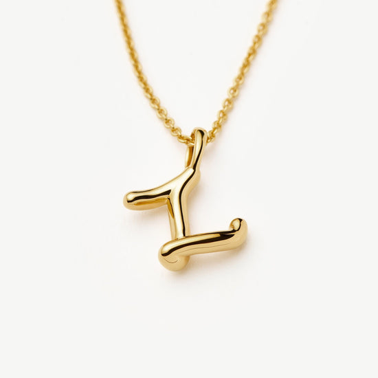 Curly Molten Mini Initial Necklace - Z | 18k Gold Vermeil Necklaces Missoma 