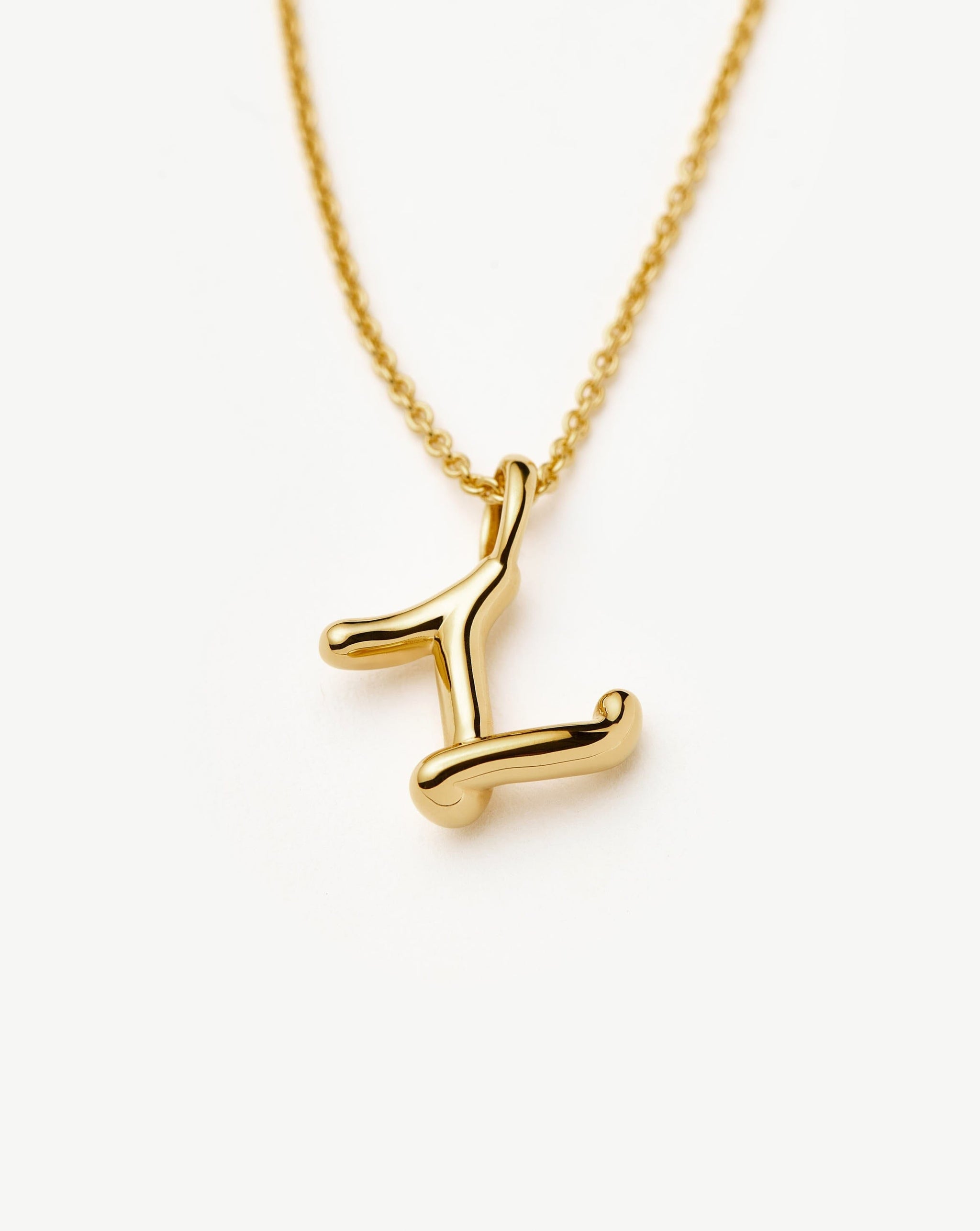 Curly Molten Mini Initial Necklace - Z | 18k Gold Vermeil Necklaces Missoma 