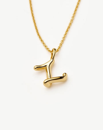 Curly Molten Mini Initial Necklace - Z | 18k Gold Vermeil Necklaces Missoma 