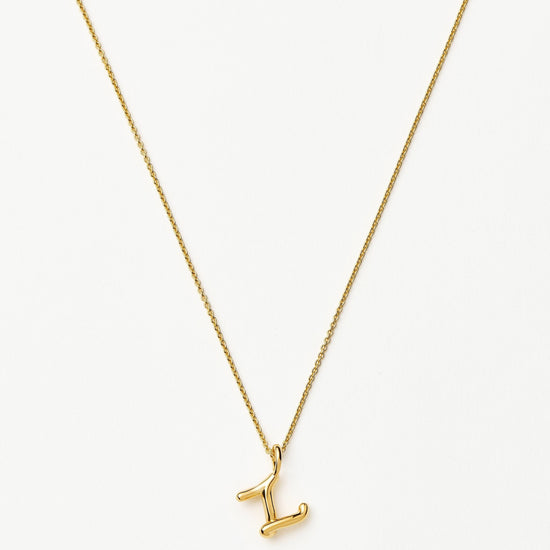 Curly Molten Mini Initial Necklace - Z | 18k Gold Vermeil Necklaces Missoma 