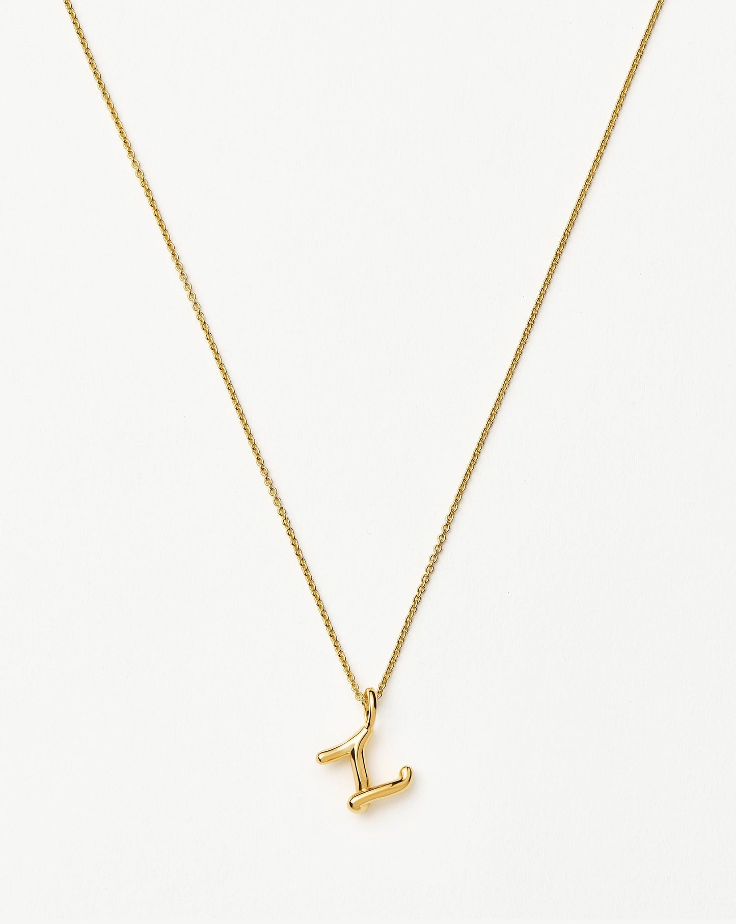 Curly Molten Mini Initial Necklace - Z | 18k Gold Vermeil Necklaces Missoma 