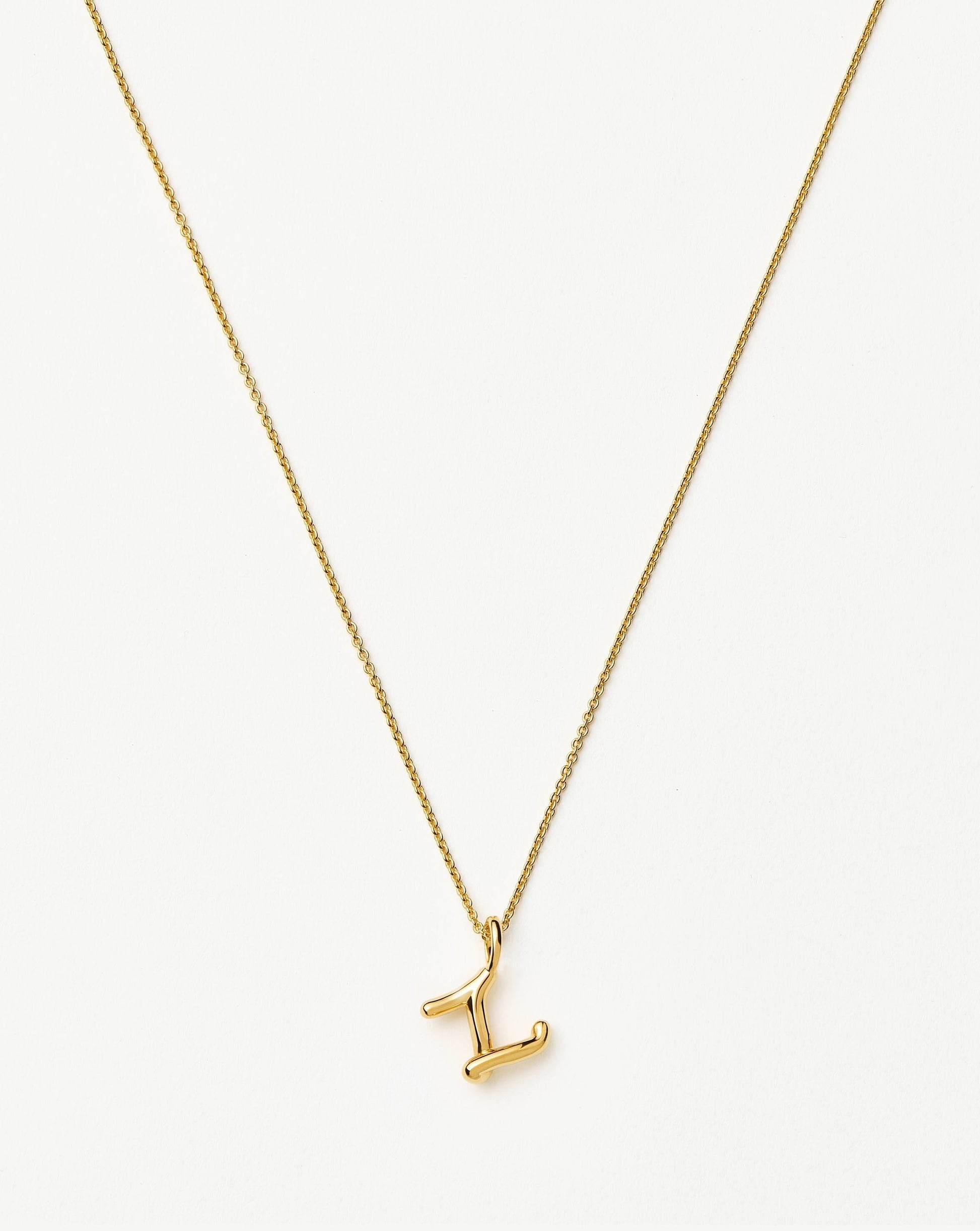 Curly Molten Mini Initial Necklace - Z | 18k Gold Vermeil Necklaces Missoma 