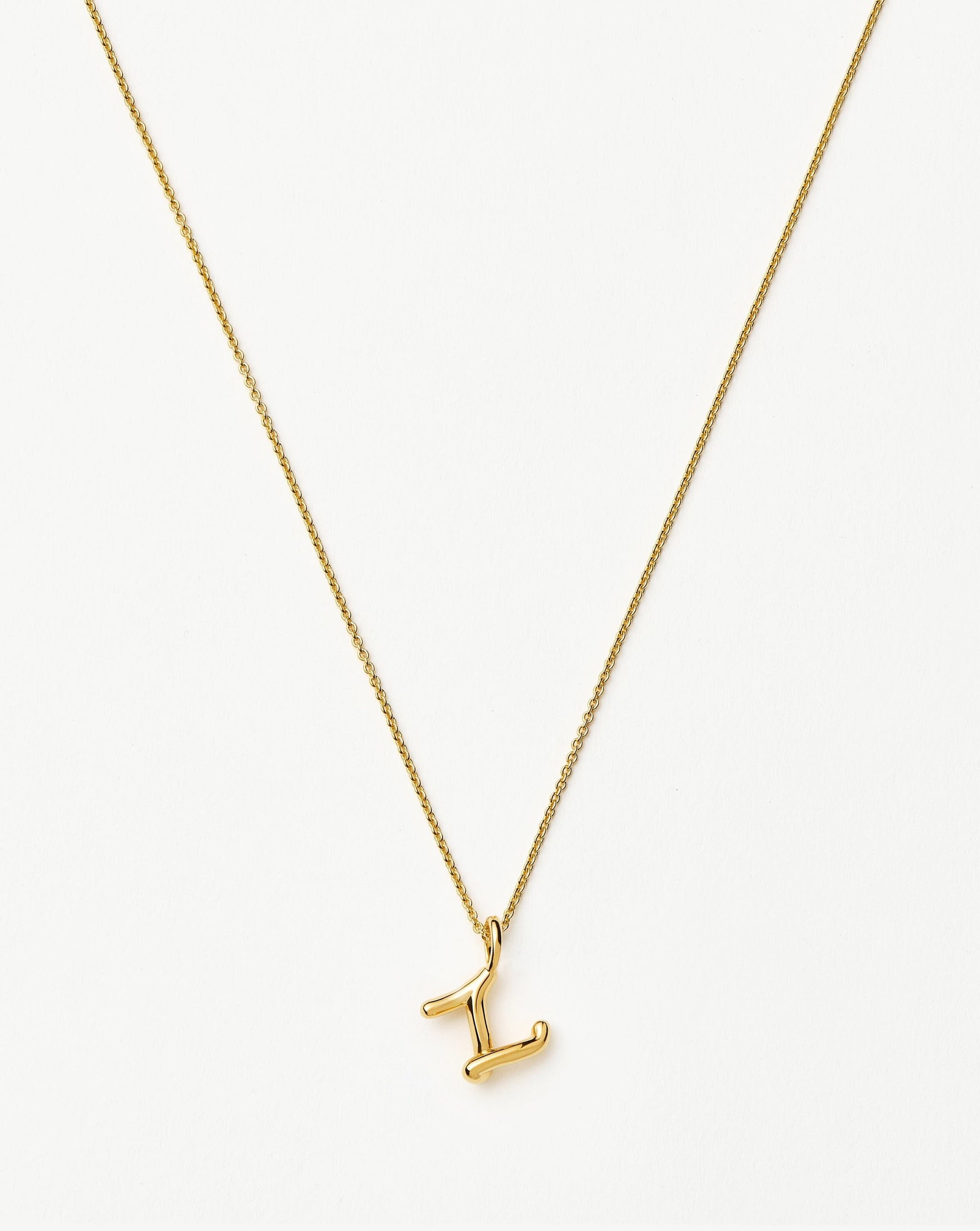 Curly Molten Mini Initial Necklace - Z | 18k Gold Vermeil Necklaces Missoma 