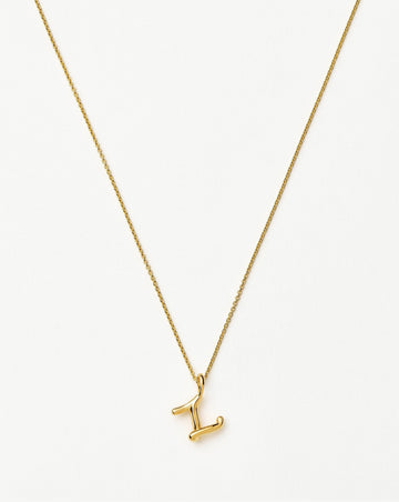 Curly Molten Mini Initial Necklace - Z | 18k Gold Vermeil Necklaces Missoma 