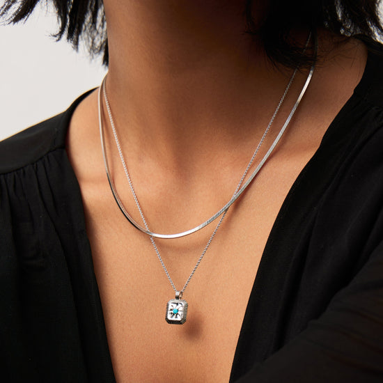 December Birthstone Necklace & Charm Earrings Set | Sterling Silver/Turquoise Magnesite Necklaces Missoma 