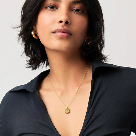 December Birthstone Pendant Necklace | 18k Gold Vermeil/Dyed Turquoise Magnesite Necklaces Missoma 