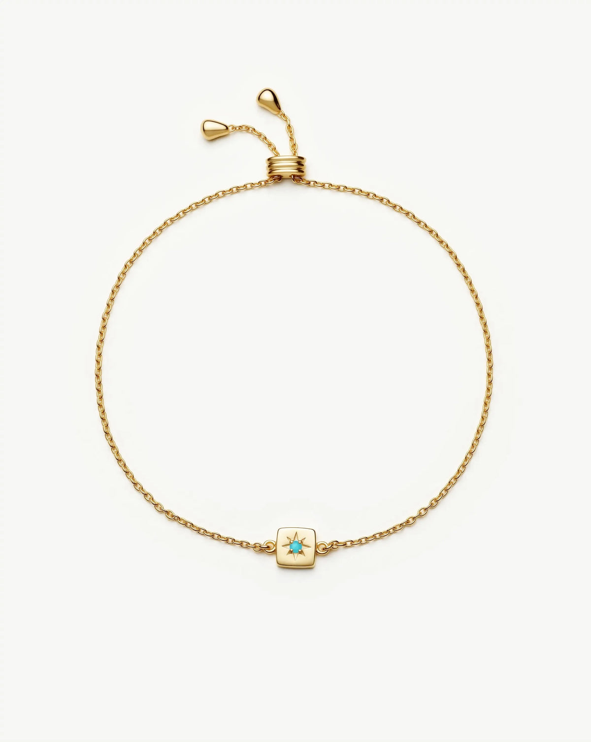 December Birthstone Slider Bracelet | 18k Gold Plated/Dyed Turquoise Magnesite Bracelets Missoma 