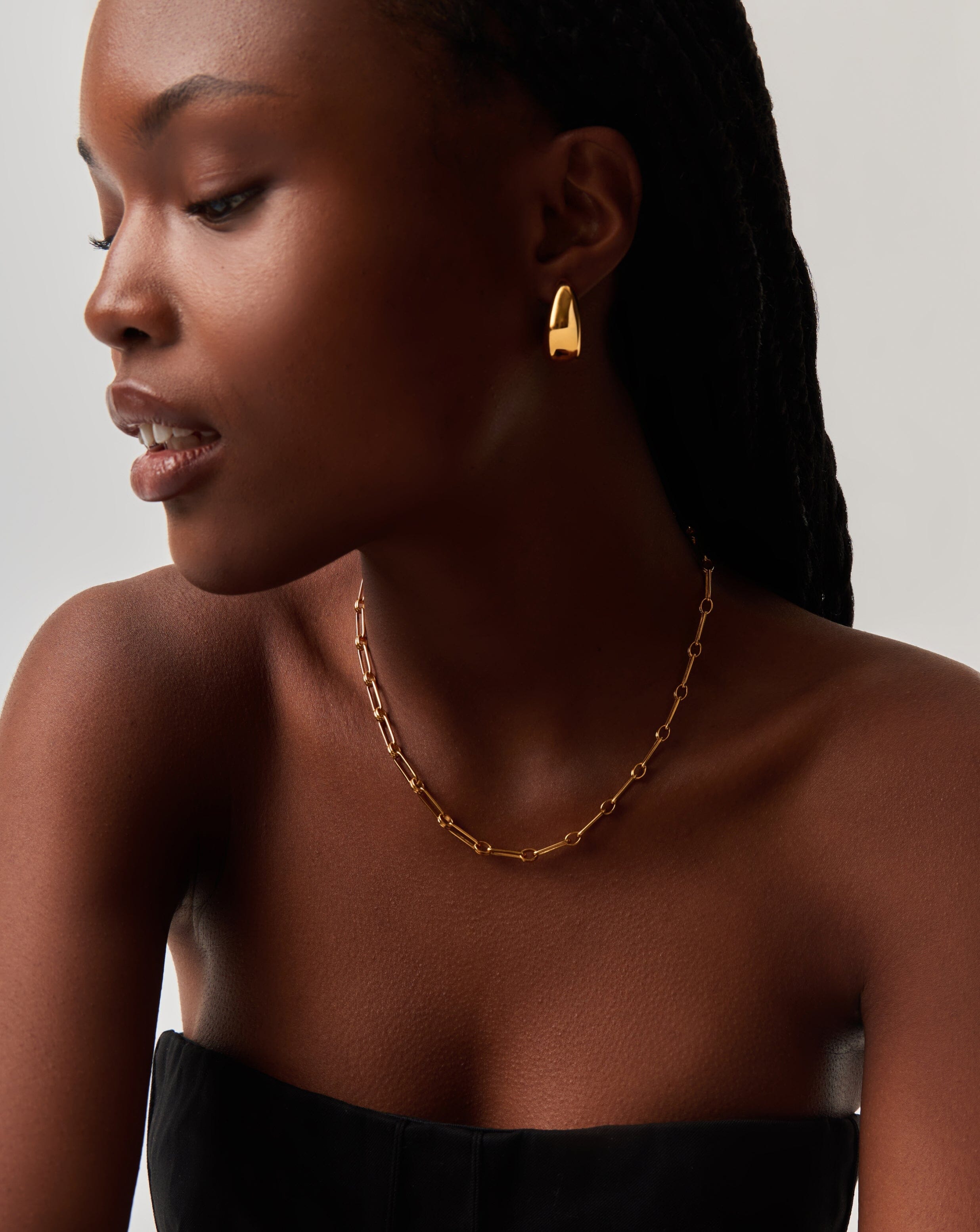 Dome Hoop Earrings & Chain Necklace Set | 18ct Gold Plated Layering Sets Missoma 